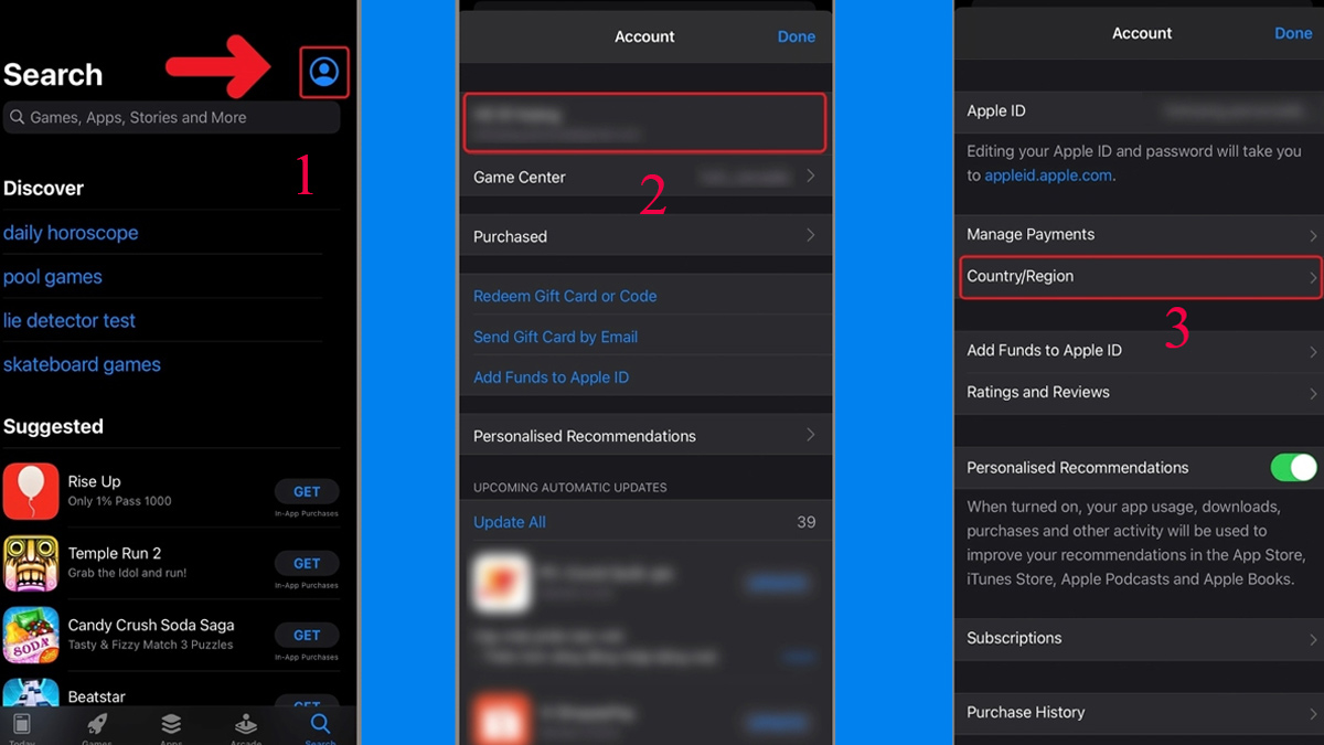 Cách chuyển vùng iPhone về Việt Nam trên App Store - Bước 1 Cách chuyển vùng iPhone về Việt Nam trên App Store - Bước 1