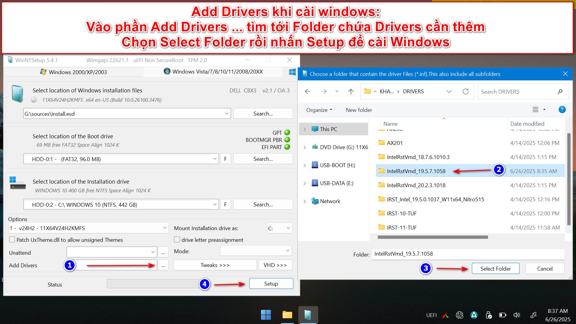 Thêm Driver IRST/VMD trước & sau khi cài Windows (Fix BSOD máy Intel Gen 11–15)