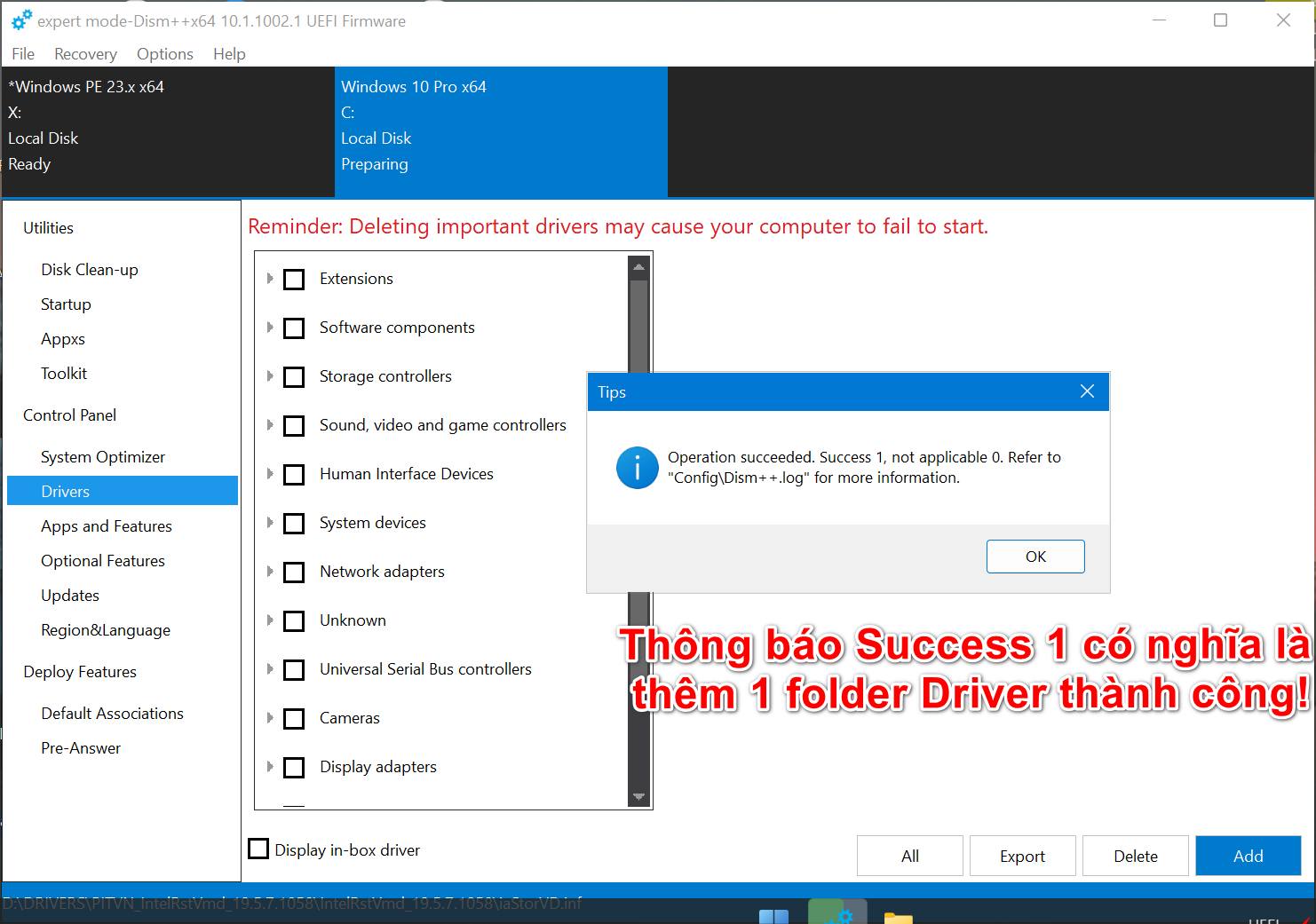 Hướng dẫn thêm Driver IRST để tránh lỗi màn hình xanh khi cài Windows