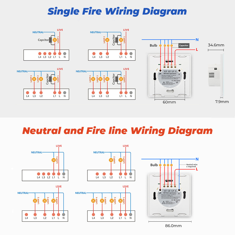 SƠ ĐỒ ĐI DÂY CÔNG TẮC ĐÈN TUYA