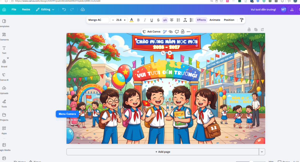 Chỉnh sửa thiết kế trên Canva